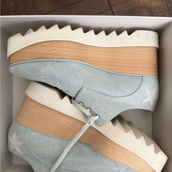 Stella McCartney Light Denim Elyse Platform Shoes - Picture 2 of 5